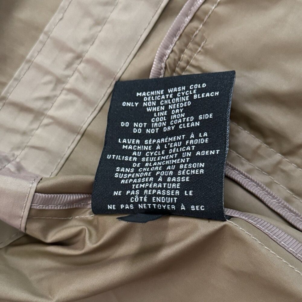 Cole Haan Hooded Rain Jacket Coat Champagne Iridescent Full Zip Women’s Size XS - Picture 9 of 16